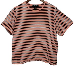 Denim & Co Plus Size Peach Stripped Semi C…